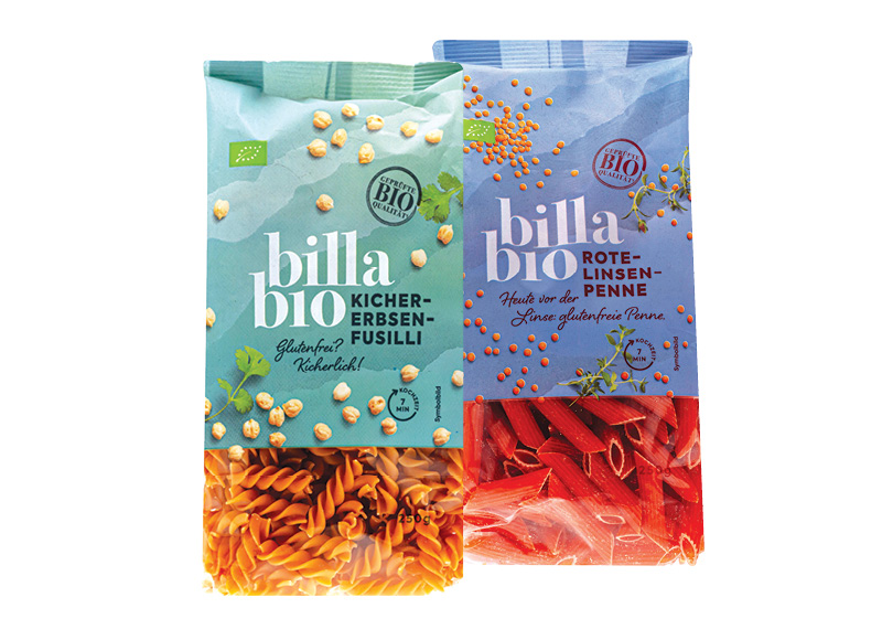 BILLA BIO, VEGAN makaronai