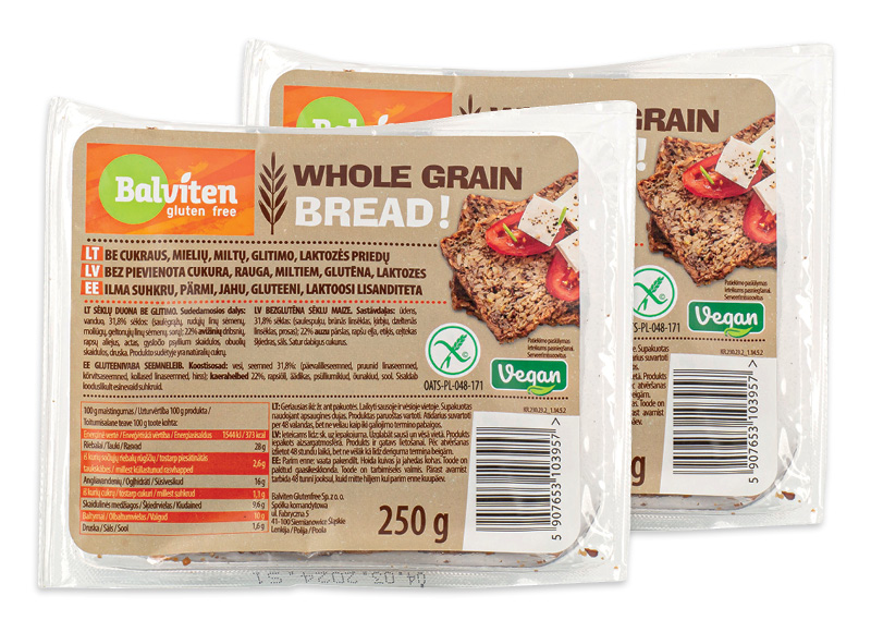 PILNO GRŪDO duona BALVITEN GLUTEN FREE