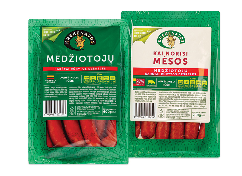 Karštai rūkytoms KREKENAVOS dešrelėms