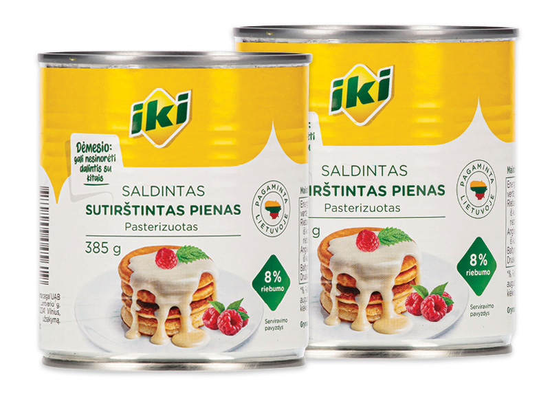 IKI saldintas sutirštintas pienas