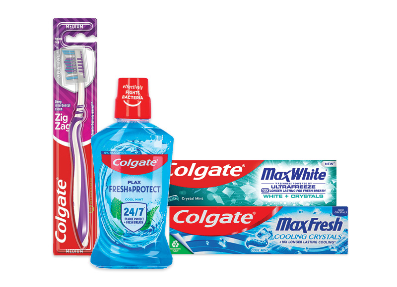 Burnos priežiūros priemonėms COLGATE