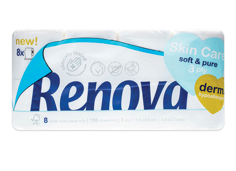 Tualetinis popierius RENOVA SKIN CARE DERMA