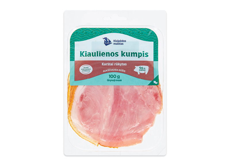 Karštai rūkytas KLAIPĖDOS kiaulienos kumpis griežinėliais