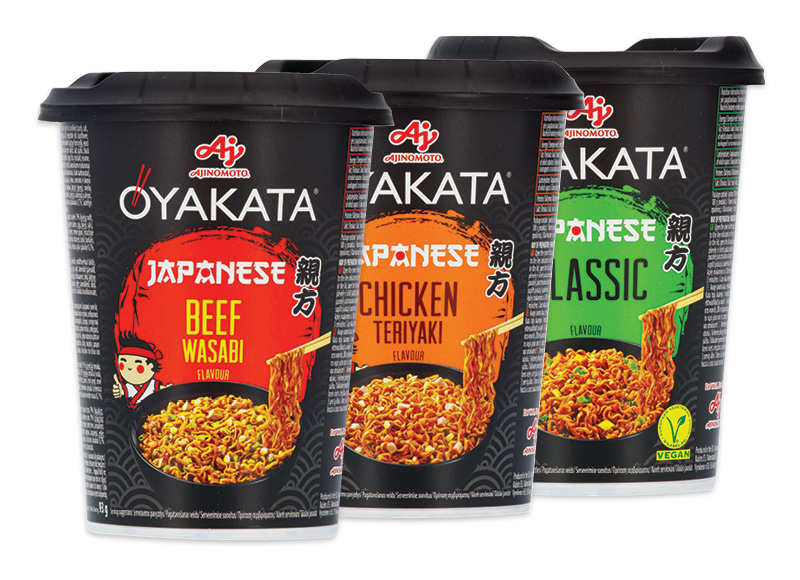 Greitai paruošiami makaronai indelyje OYAKATA