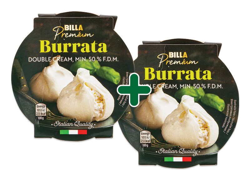 BILLA PREMIUM minkštasis sūris BURRATA sūryme