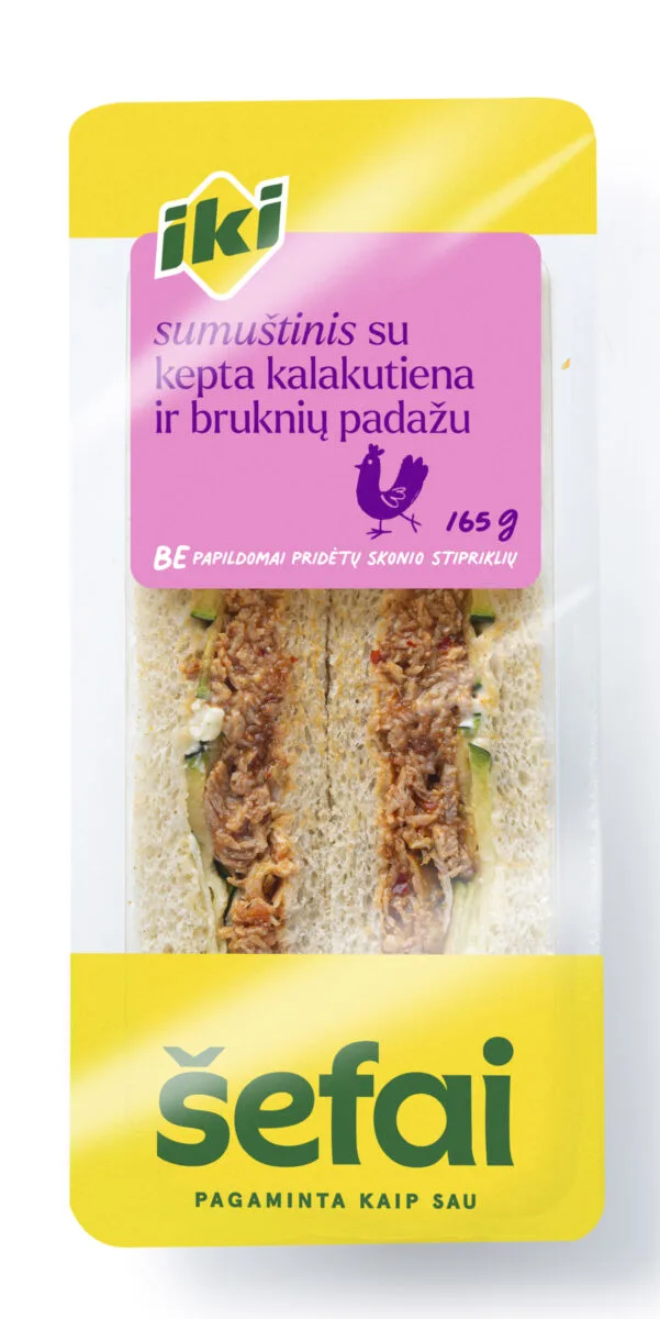 Trikampis sumuštinis su kepta kalakutiena ir bruknių padažu, 210 g