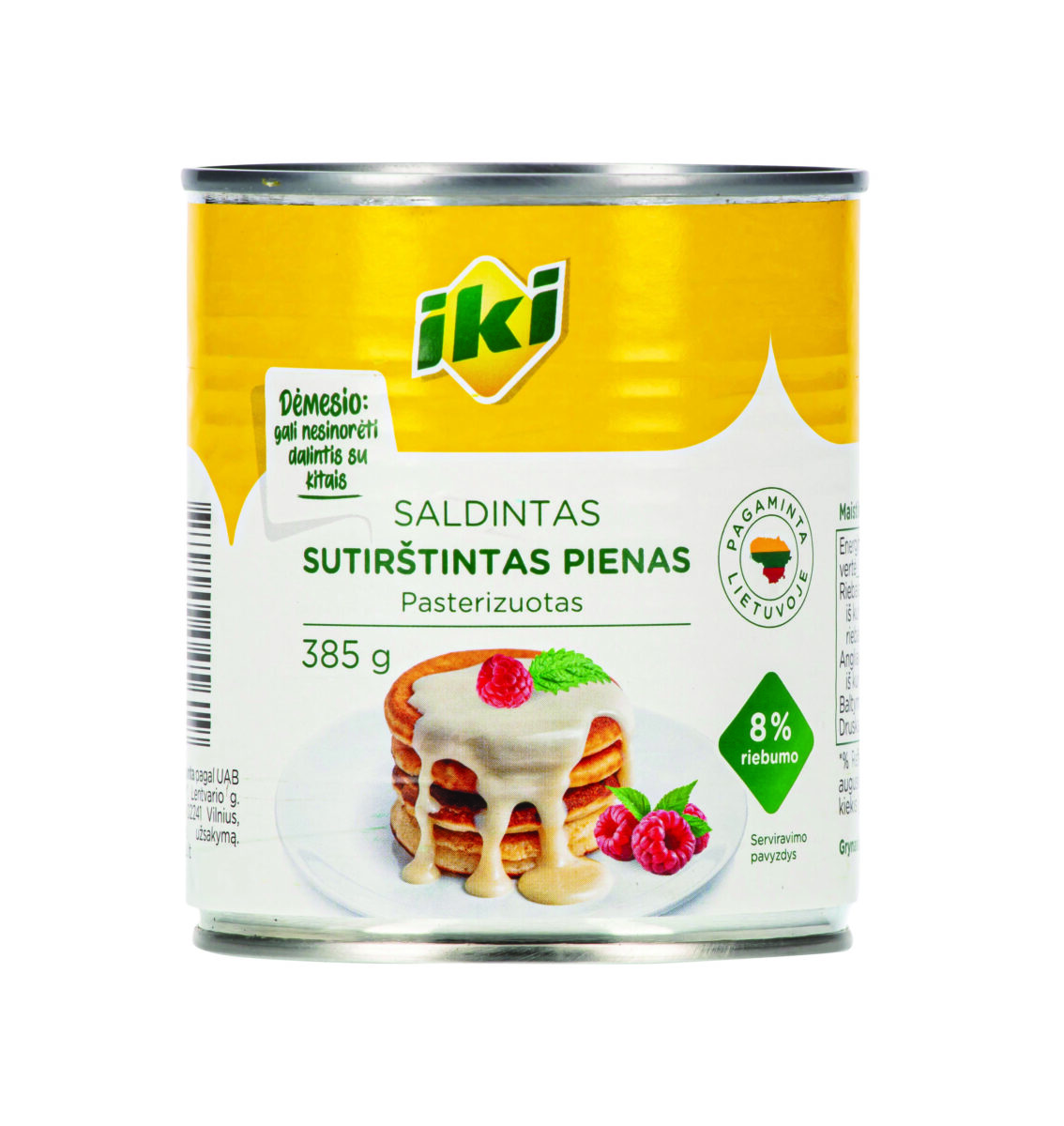 IKI saldintas sutirštintas pienas, 385 g