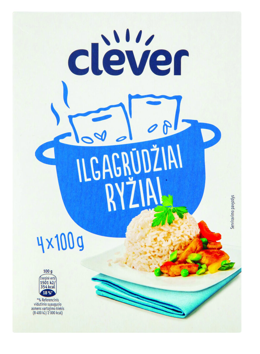 Ilgagrūdžiai ryžiai CLEVER, 4 x 100 g