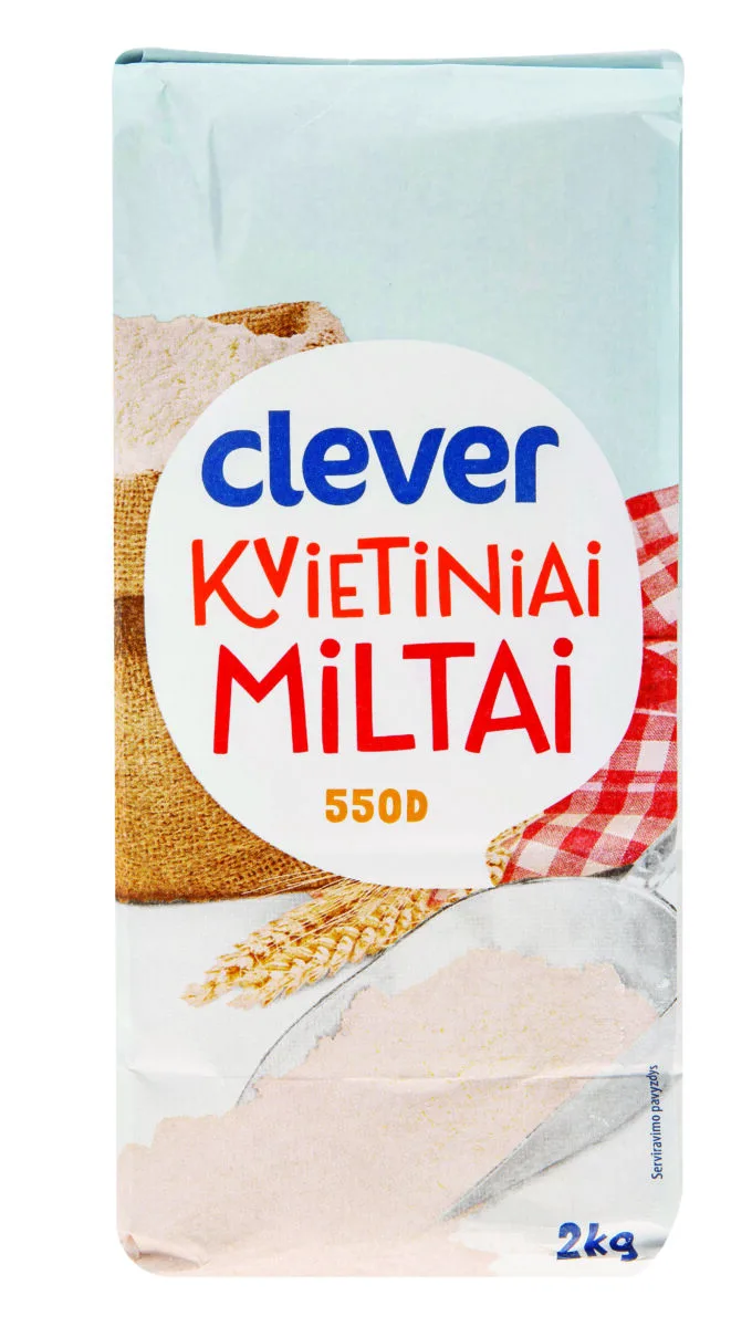 Kvietiniai miltai 550 D CLEVER, 2 kg