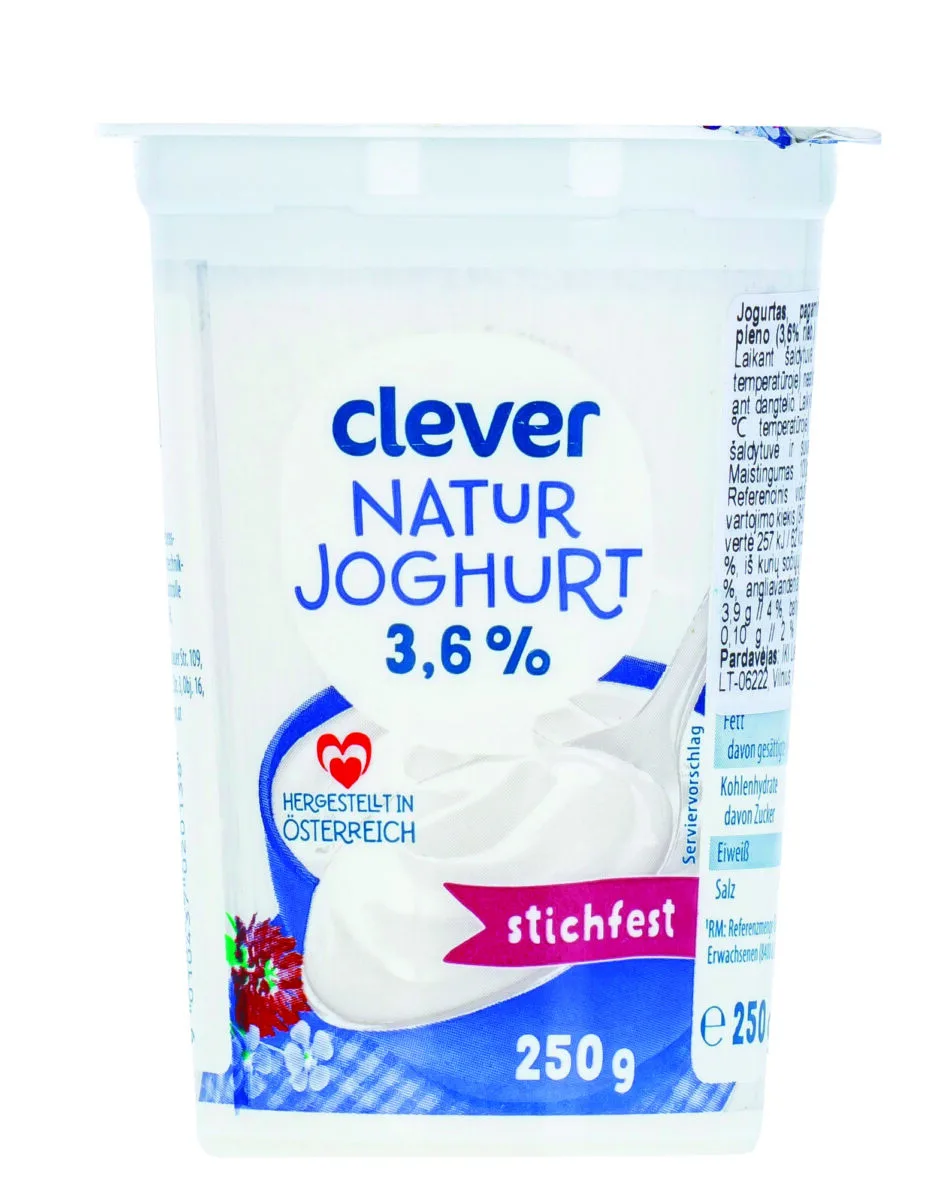 Natūralus jogurtas CLEVER 3,6% riebumo, 250 g