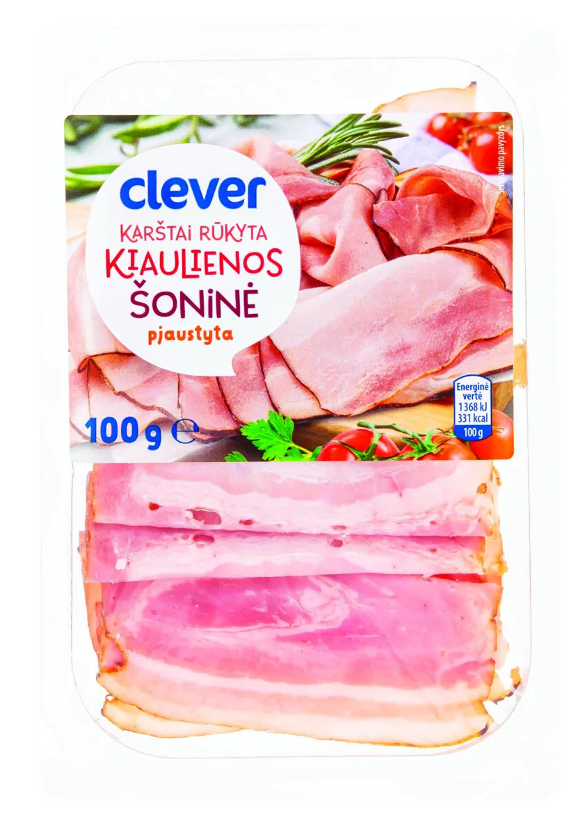 Karštai rūkyta kiaulienos šoninė, 100 g