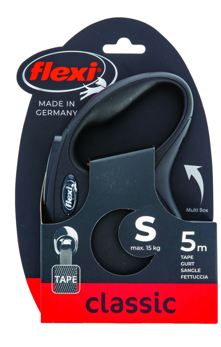 flexi-pavadelis-suniui-new-classic-s-juostinis-5m-juodas