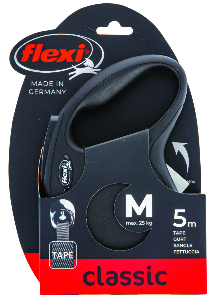 flexi-pavadelis-suniui-new-classic-m-juostinis-5m-juodas