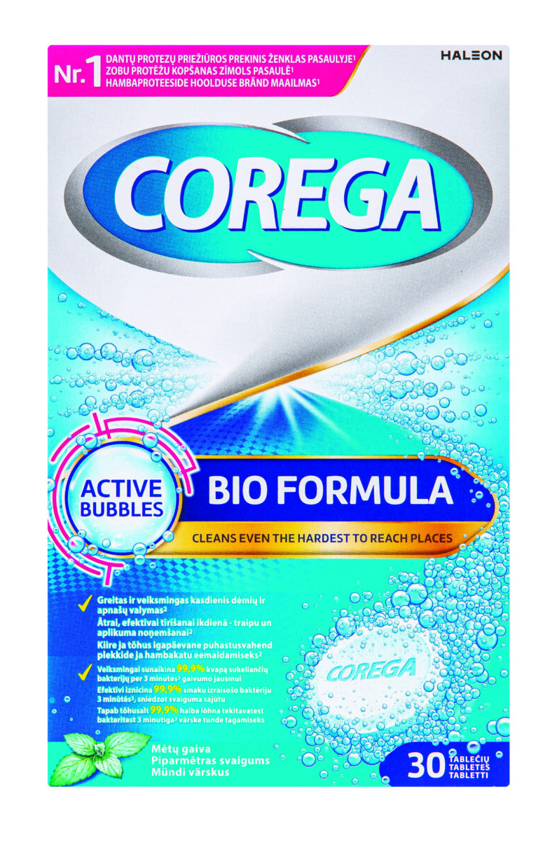 corega-tabs-bio-formula-protezu-valiklis