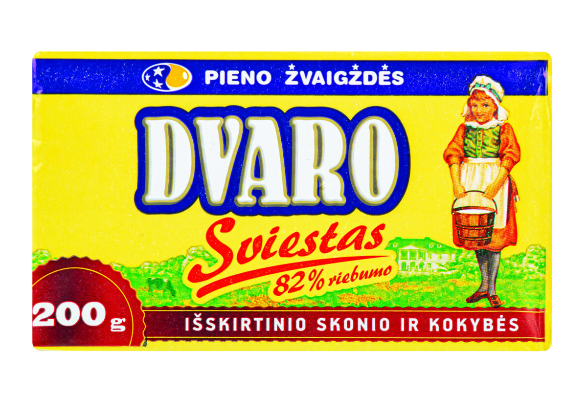 DVARO saldžios grietinėlės sviestas, 82% riebumo, 200 g